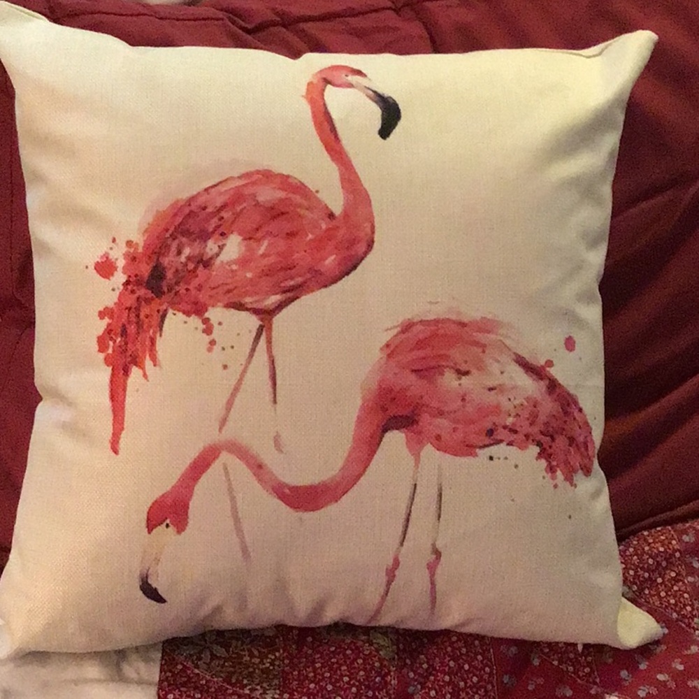New Decorative Flamingo Print Throw Pillow